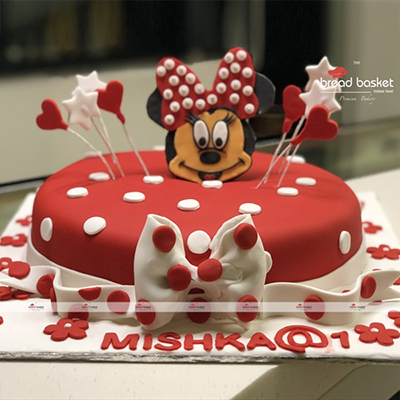 "Cute Minnie Mouse Fondant Cake -3kg  (The Bread Basket) - Click here to View more details about this Product
